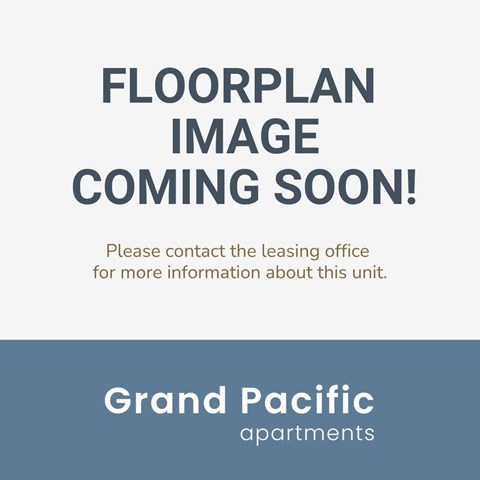 Floor plan for 1 bed, 1 bath, 610 sqft